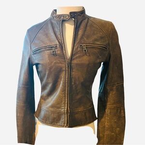 LEVIS Brown Leather Women's Jacket SZS $189